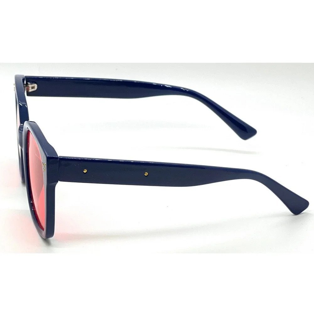 Square Sunglasses Red Lens Fashion Trendy Designer Sun‎ Glasses Oversized Lentes